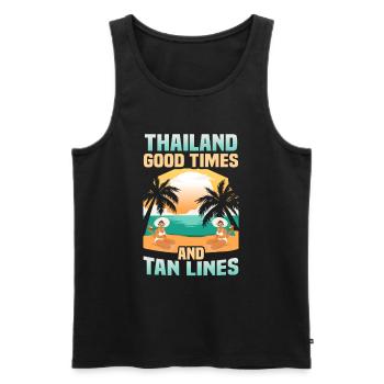 Thaïlande Beach Holiday by the Sea Design Beach Motif - Débardeur bio Premium Homme - noir - Devant - Michal (187cm)