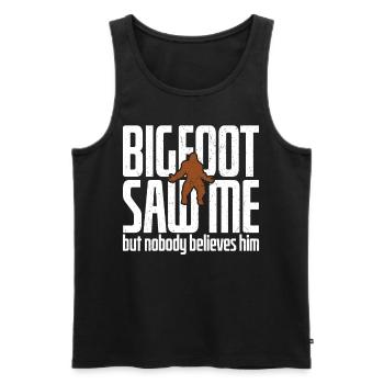 Saw Me But Noone Believed Him - Men's Premium Organic Tank Top - black - Front - Michal (187cm)