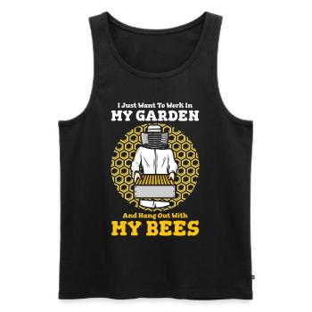And Hang Out With My Bees - Men's Premium Organic Tank Top - black - Front - Michal (187cm)