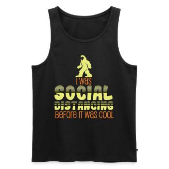 Social Distancing Before It Was Cool - Men's Premium Organic Tank Top - black - Front - Michal (187cm)