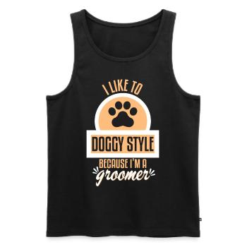 Like To Doggy Style Because Im A Groomer - Men's Premium Organic Tank Top - black - Front - AI Model Male 178 light (178cm)