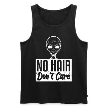 No Hair Dont Care Funny Bald Head - Men's Premium Organic Tank Top - black - Front - Michal (187cm)
