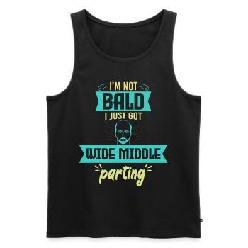 Bald Just Wide Middle Parting - Men's Premium Organic Tank Top - black - Front - Michal (187cm)
