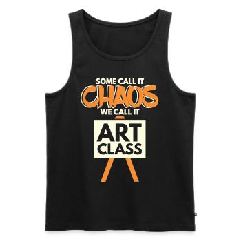 Call It Chaos We Call It Art Class - Men's Premium Organic Tank Top - black - Front - Michal (187cm)