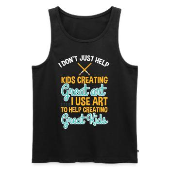 Use Art Help Creating Greatness - Men's Premium Organic Tank Top - black - Front - Michal (187cm)