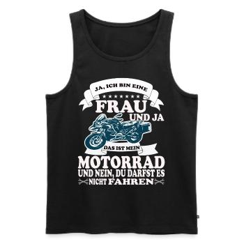 FRAU Motorrad Motorradfahrer Biker Feuerstuhl Bike - Männer Premium Bio Tank Top - Schwarz - Vorne - AI Model Male 178 light (178cm)