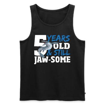 5 Years Old & Still Jaw-Some Mosasaurus Birthday - Men's Premium Organic Tank Top - black - Front - AI Model Male 178 light (178cm)