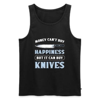 Money Can't Buy Happiness But Knives Knife - Men's Premium Organic Tank Top - black - Front - Michal (187cm)