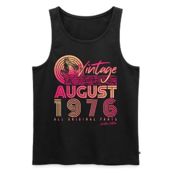 Retro 1976 Im August - Männer Premium Bio Tank Top - Schwarz - Vorne - AI Model Male 178 light (178cm)