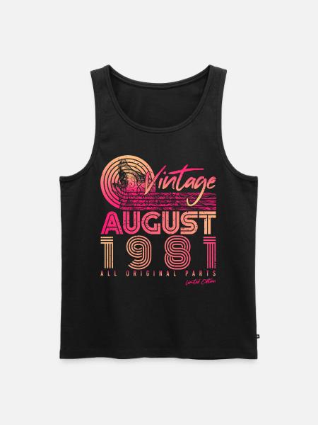 August 1981 Geschenkidee - Männer Premium Bio Tank Top - Schwarz