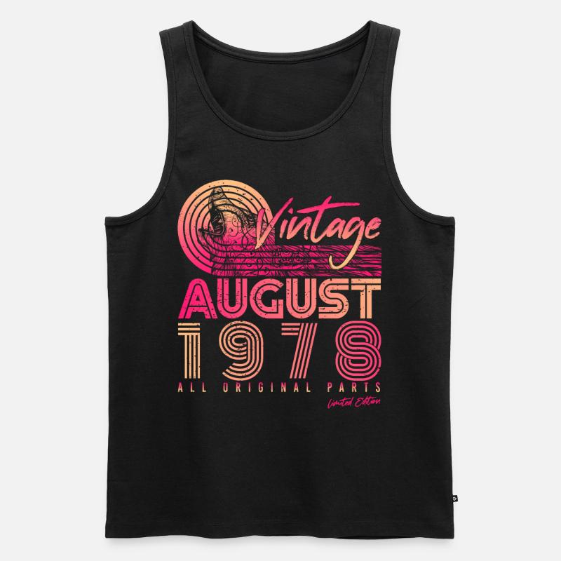 Retro 1978 Im August - Männer Premium Bio Tank Top - Schwarz