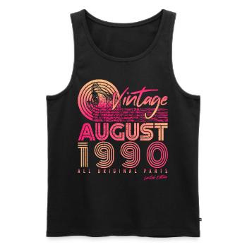 1990 Im August Geboren - Männer Premium Bio Tank Top - Schwarz - Vorne - Michal (187cm)