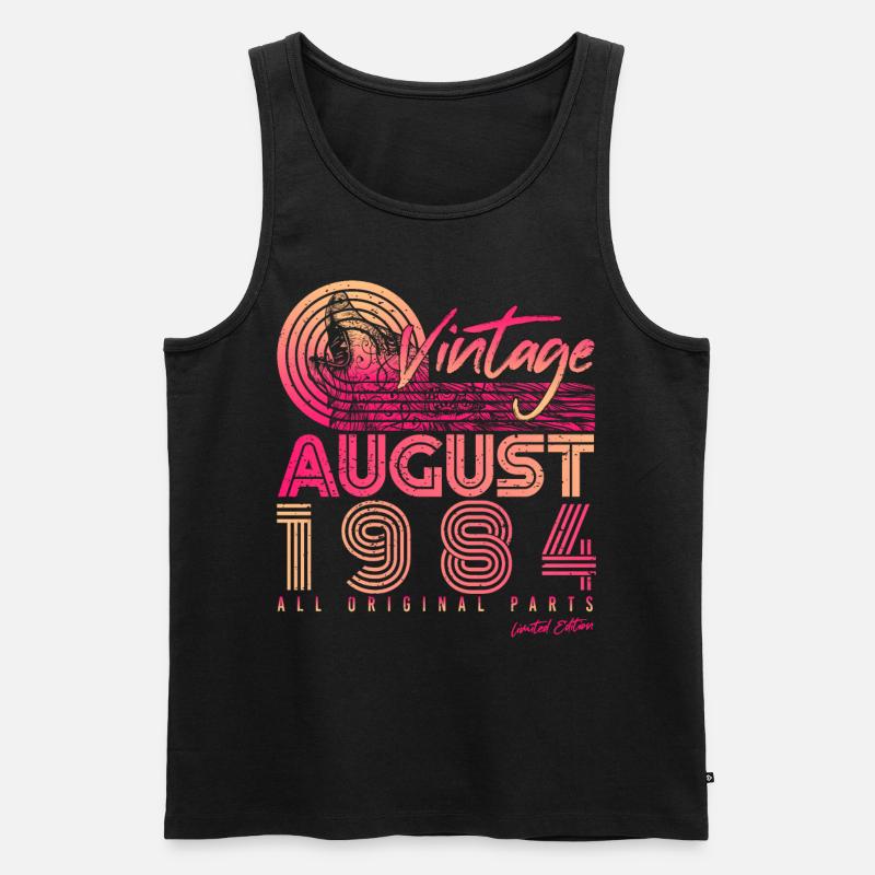 August 1984 Geschenkidee - Männer Premium Bio Tank Top - Schwarz