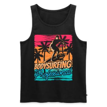 Bodysurfing Professional Bodysurfer Bodysurf Bodysurfing - Men's Premium Organic Tank Top - black - Front - Michal (187cm)