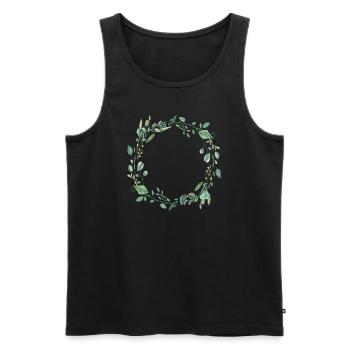 Eucalyptus Flower Wreath I Team Bridal Wedding Boho - Men's Premium Organic Tank Top - black - Front - AI Model Male 178 light (178cm)
