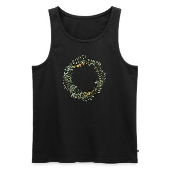 Eucalyptus Flower Wreath I Team Bridal Wedding Boho - Men's Premium Organic Tank Top - black - Front - AI Model Male 178 light (178cm)