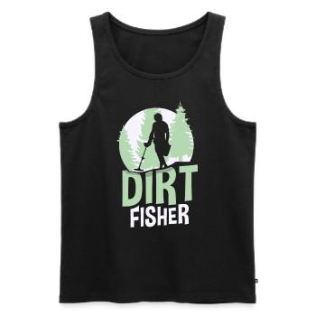 Dirt Fischer Métal Détection De la saleté Pêche - Débardeur bio Premium Homme - noir - Devant - Michal (187cm)