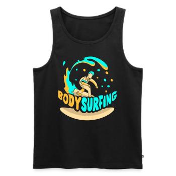 Bodysurfen Bodysurfer Bodysurfing Hobby Bodysurf - Men's Premium Organic Tank Top - black - Front - Michal (187cm)