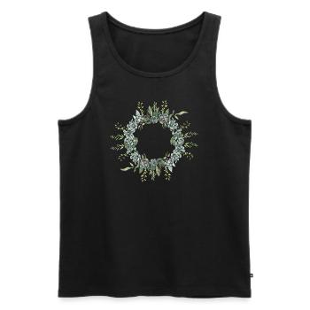 Eucalyptus Flower Wreath I Team Bridal Wedding Boho - Men's Premium Organic Tank Top - black - Front - AI Model Male 178 light (178cm)