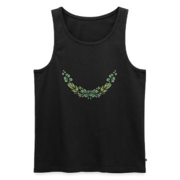 Eucalyptus Flower Wreath I Team Bridal Wedding Boho - Men's Premium Organic Tank Top - black - Front - AI Model Male 178 light (178cm)