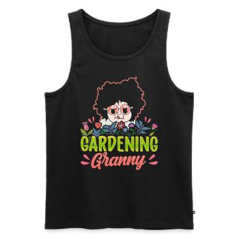 Gartenarbeit Oma Garten Großmutter Gärtnerin - Männer Premium Bio Tank Top - Schwarz - Vorne - AI Model Male 178 light (178cm)