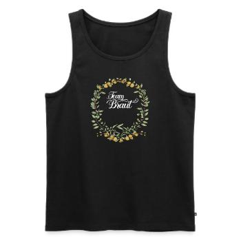Team Braut I Blumenkranz Hochzeit Boho Stil - Männer Premium Bio Tank Top - Schwarz - Vorne - AI Model Male 178 light (178cm)