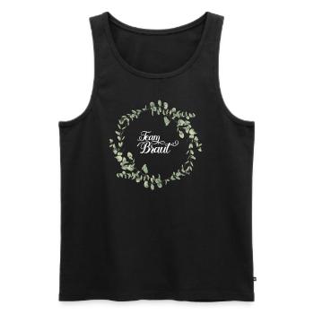 Team Braut I Blumenkranz Hochzeit Boho Stil - Männer Premium Bio Tank Top - Schwarz - Vorne - AI Model Male 178 light (178cm)