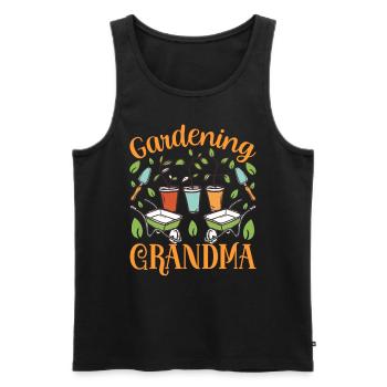 Gartenarbeit Oma Gärtnerin Großmutter Garten - Männer Premium Bio Tank Top - Schwarz - Vorne - AI Model Male 178 light (178cm)