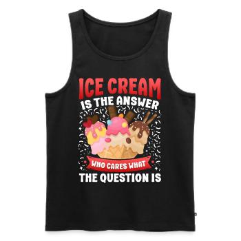 Ice Cream Cone Ice Cream Is The - Men's Premium Organic Tank Top - black - Front - Michal (187cm)