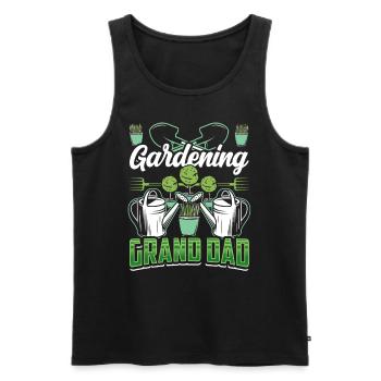 Gardening Grandfather Gardener Grandpa - Men's Premium Organic Tank Top - black - Front - Michal (187cm)