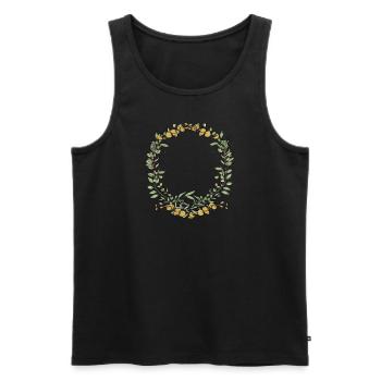 Eucalyptus Flower Wreath I Team Bridal Wedding Boho - Men's Premium Organic Tank Top - black - Front - AI Model Male 178 light (178cm)