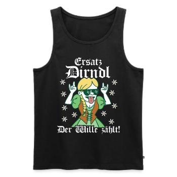 Ersatz Dirndl Der Wille zählt Dirndl Ersatz - Männer Premium Bio Tank Top - Schwarz - Vorne - AI Model Male 178 light (178cm)
