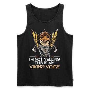 Ich schreie nicht, dass dies meine Wikingerstimme - Männer Premium Bio Tank Top - Schwarz - Vorne - Michal (187cm)