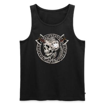 Norse Viking Skull Celtic Mythology Runen - Männer Premium Bio Tank Top - Schwarz - Vorne - Michal (187cm)