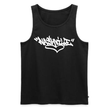 Nashville City Graffiti Street Art HandStyle USA H - Männer Premium Bio Tank Top - Schwarz - Vorne - Michal (187cm)