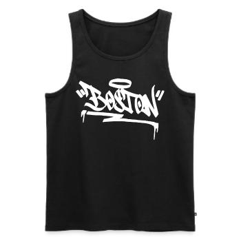 Boston City Graffiti Street Art HandStyle USA Hip - Männer Premium Bio Tank Top - Schwarz - Vorne - Michal (187cm)