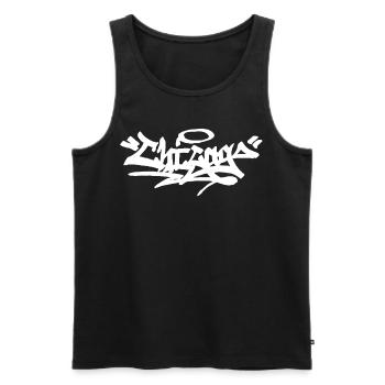 Chicago City Graffiti Street Art HandStyle USA Hip - Männer Premium Bio Tank Top - Schwarz - Vorne - Michal (187cm)