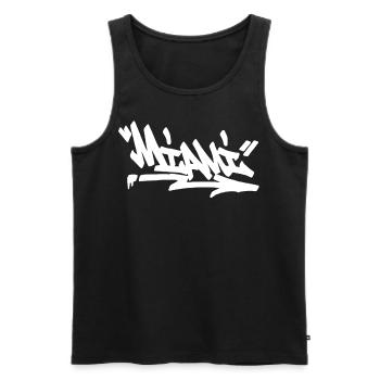 Miami City Graffiti Street Art HandStyle USA Hip H - Männer Premium Bio Tank Top - Schwarz - Vorne - Michal (187cm)