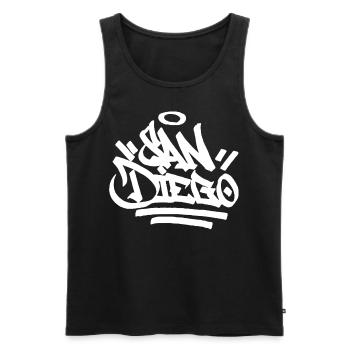 San Diego City Graffiti Street Art HandStyle USA H - Männer Premium Bio Tank Top - Schwarz - Vorne - AI Model Male 178 light (178cm)