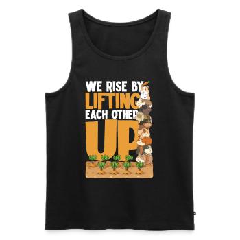 We Rise By Lifting Each Other Up - Männer Premium Bio Tank Top - Schwarz - Vorne - Michal (187cm)