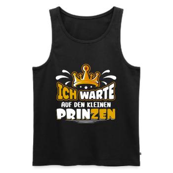 Ich warte auf den Prinzen - Männer Premium Bio Tank Top - Schwarz - Vorne - Michal (187cm)