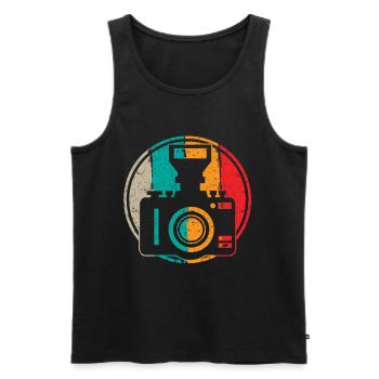 Fotografie Kamera Fotograf Retro Kamera Fotografie - Männer Premium Bio Tank Top - Schwarz - Vorne - AI Model Male 178 light (178cm)