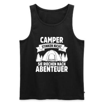 Camping Idée cadeau Camping Camping Outdoor Nature - Débardeur bio Premium Homme - noir - Devant - Michal (187cm)