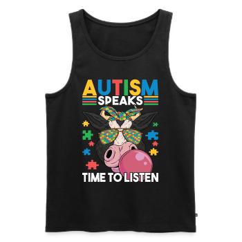 Autistic Autism Autistic - Men's Premium Organic Tank Top - black - Front - AI Model Male 178 light (178cm)