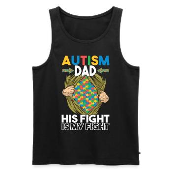 Autisme autistique Père Autiste - Débardeur bio Premium Homme - noir - Devant - Michal (187cm)
