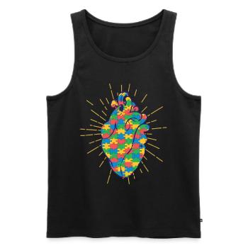 Autistic Autism Autistic - Men's Premium Organic Tank Top - black - Front - AI Model Male 178 light (178cm)