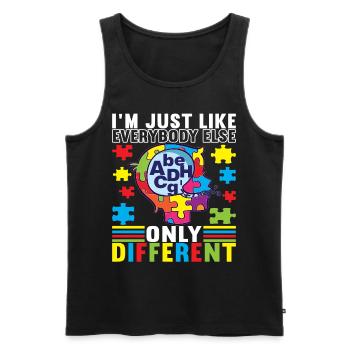 Autistic Autism Autistic - Men's Premium Organic Tank Top - black - Front - AI Model Male 178 light (178cm)