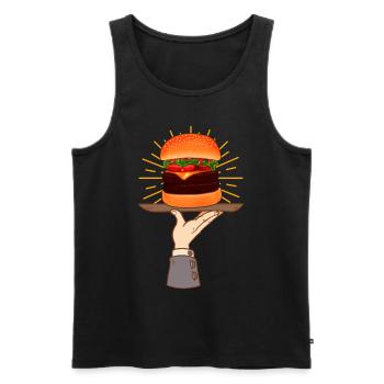 Hamburgers de restauration rapide - Débardeur bio Premium Homme - noir - Devant - Michal (187cm)