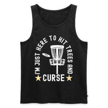 Disc Golf Disc Golfer - Men's Premium Organic Tank Top - black - Front - AI Model Male 178 light (178cm)