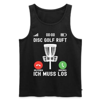 Disc Golf Disc Golfer - Men's Premium Organic Tank Top - black - Front - AI Model Male 178 light (178cm)